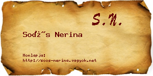 Soós Nerina névjegykártya